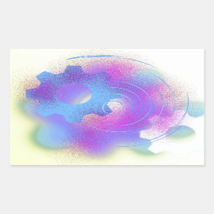 Radicaal Opgewaardeerd Abstract Rechthoekige Sticker