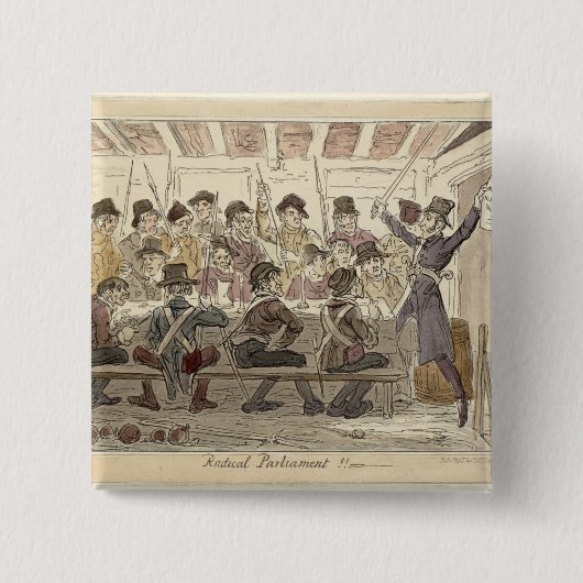 Radicaal Parlement!!" Vierkante Button 5,1 Cm (Voorkant)