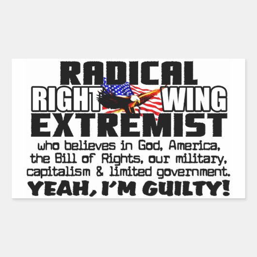 Radicaal rechts-extremisme rechthoekige sticker (Voorkant)
