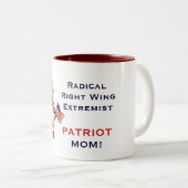 Radicaal-rechtse extremistische patriot mam-Mok Tweekleurige Koffiemok (Voorkant rechts)