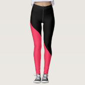Radicaal rood en zwart leggings (Voorkant)