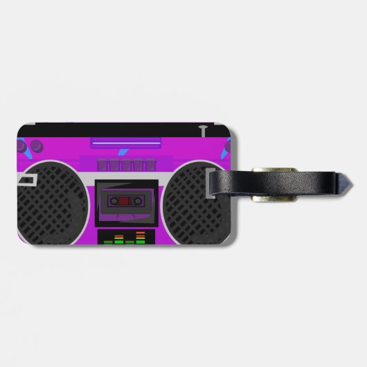 Radical 80's Boombox Bagagelabel (Achterkant horizontaal)