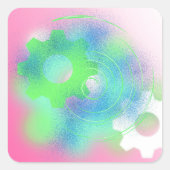 Radical Cog Abstract Vierkante Sticker (Voorkant)