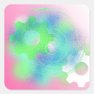Radical Cog Abstract Vierkante Sticker