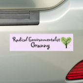 Radical Environmentalist Granny Bumpersticker (Op auto)