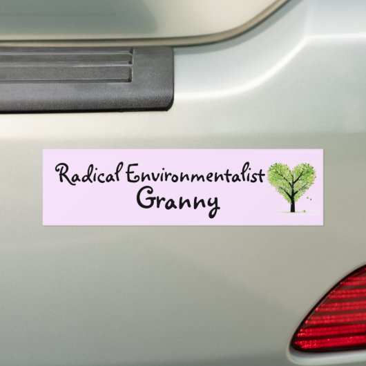 Radical Environmentalist Granny Bumpersticker (Op auto)