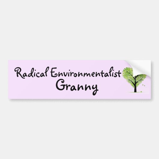 Radical Environmentalist Granny Bumpersticker (Voorkant)
