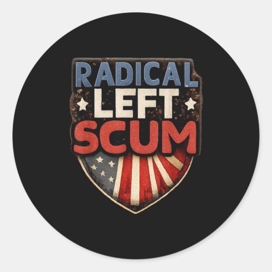 Radical Left S Funny Sarcastic Quote  Ronde Sticker (Voorkant)