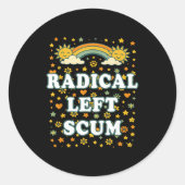 Radical Left S Funny Sarcastic Quote Ronde Sticker (Voorkant)