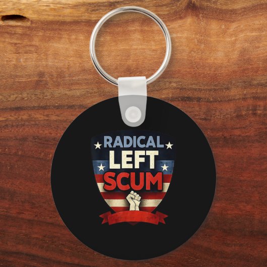Radical Left S Funny Sarcastic Quote Sleutelhanger (Voorkant)