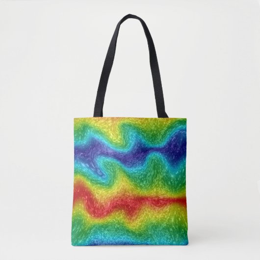 Radical Rainbow Abstract Gestreepte Kleurrijke Kun Tote Bag (Voorkant)