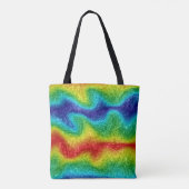Radical Rainbow Abstract Gestreepte Kleurrijke Kun Tote Bag (Achterkant)