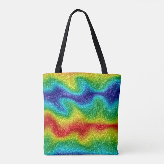Radical Rainbow Abstract Gestreepte Kleurrijke Kun Tote Bag (Achterkant)