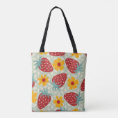 Radicale aardbeien tote bag (Achterkant)