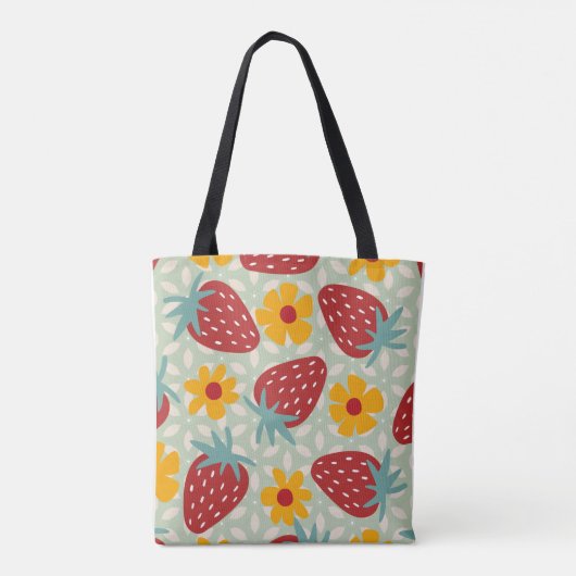 Radicale aardbeien tote bag (Achterkant)