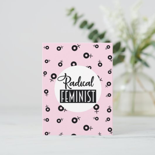 Radicale feministe briefkaart (Staand voorkant)