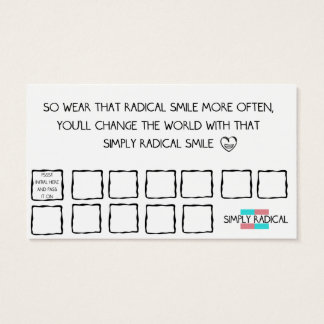 Radicale glimlach Bevestigingen Visitekaartje