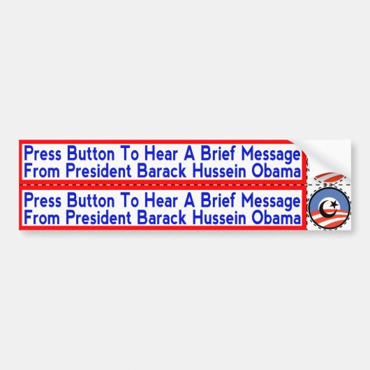 Radicale islamistische Obama-stickers voor handdro Bumpersticker (Voorkant)