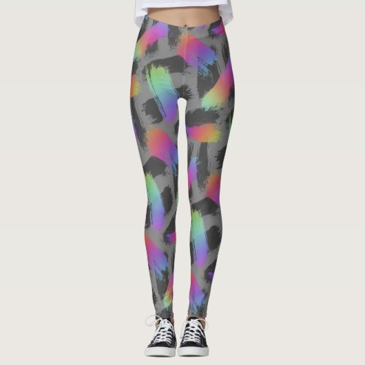 Radicale retro regenboog: leggings (Voorkant)