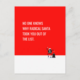 Radicale Santa Claus removList Funny memes EDITABL Feestdagenkaart