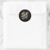 Radicale Skateboardende Pterodactylus Dinosaur Car Ronde Sticker (Tas)