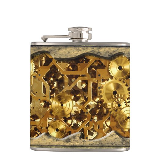 Radicale Steampunk 10 gewikkelde kolf Heupfles (Voorkant)