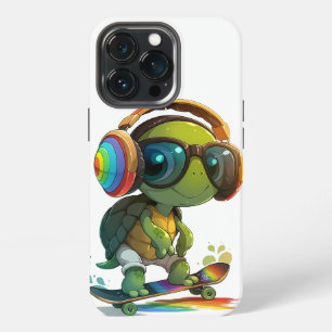 Radicale Turtle Skateboarder iPhone Case 13 Pro Hoesje