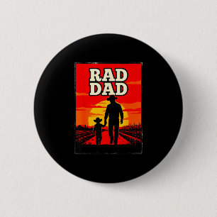 Radicale vader vader en zoon boer western zonsonde ronde button 5,7 cm