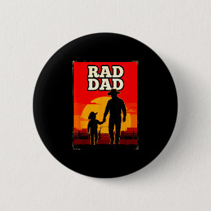 Radicale vader vader en zoon rodeo western zonsond ronde button 5,7 cm