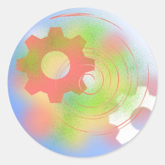 Radicale Versnellingen Abstract Ontwerp Ronde Sticker (Voorkant)