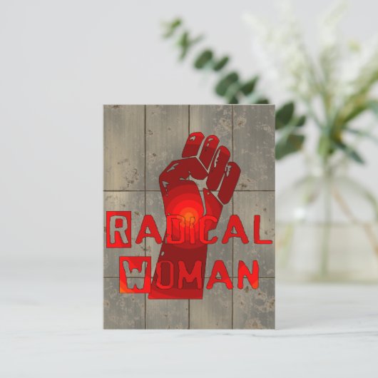 Radicale vrouw briefkaart (Staand voorkant)