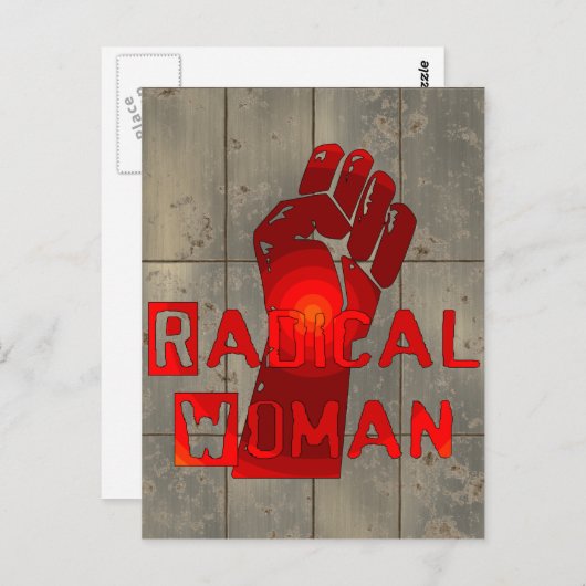 Radicale vrouw briefkaart (Voorkant / Achterkant)