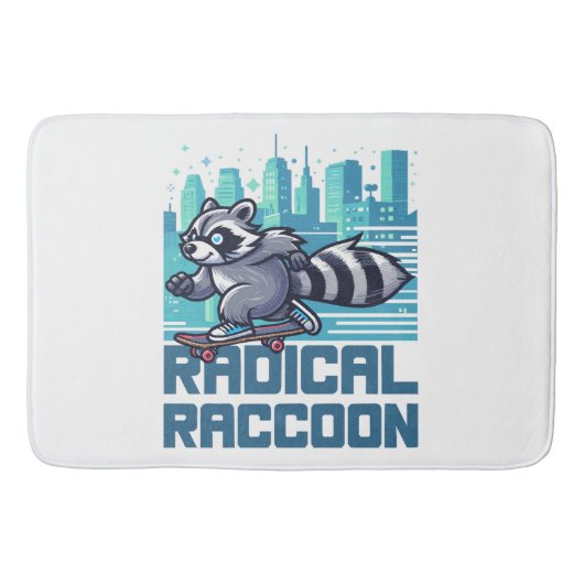 Radicale Wasbeer Stedelijke Skateboarder Badmat (Voorkant)