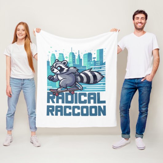 Radicale Wasbeer Stedelijke Skateboarder Fleece Deken (In situ)