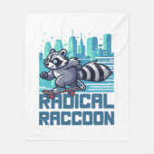 Radicale Wasbeer Stedelijke Skateboarder Fleece Deken (Voorkant)