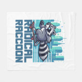 Radicale Wasbeer Stedelijke Skateboarder Fleece Deken (Voorkant (Horizontaal))