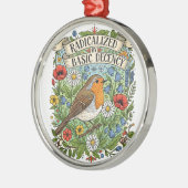 Radicalized by Basic Decency Aesthetic Art Bird Metalen Ornament (Links)