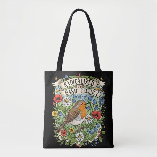 Radicalized by Basic Decency Aesthetic Art Bird Tote Bag (Voorkant)