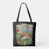 Radicalized by Basic Decency Aesthetic Art Bird Tote Bag (Achterkant)