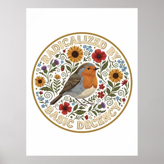 Radicalized by Basic Decency Bird Design – Vintage Poster (Voorkant)