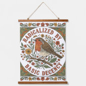 Radicalized by Basic Decency Bird Illustration  Hangend Wandkleed (Voorkant)