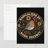 Radicalized by Basic Decency Birds lovers Feestdagenkaart (Voorkant / Achterkant)