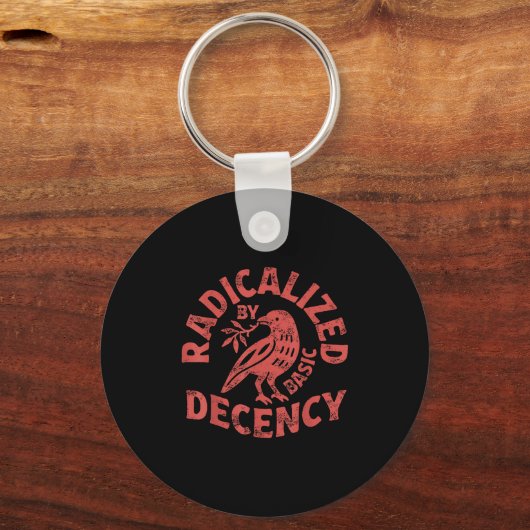 Radicalized By Basic Decency Resist Boho Floral Wo Sleutelhanger (Voorkant)