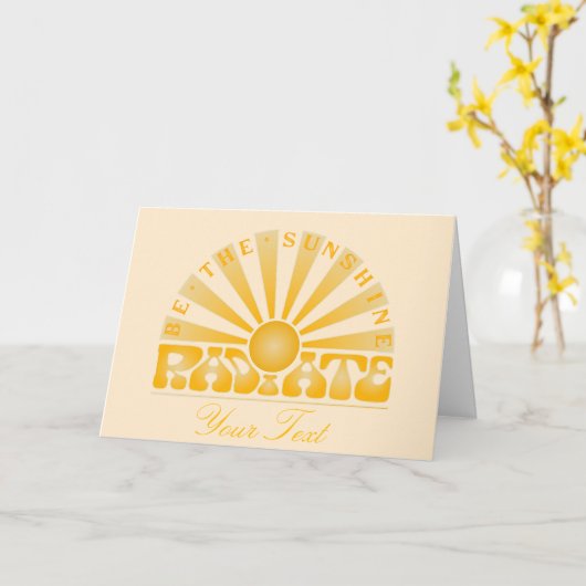 RADIEER ZONNEN  Retro Gold + crème Kaart (Gele Bloem)
