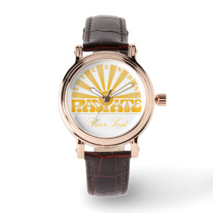 RADIEER ZONNEN  Retro Gold Grafisch Horloge