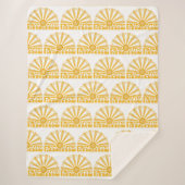 RADIEER ZONNEN  Retro Gold Grafisch Sherpa Deken (Voorkant)
