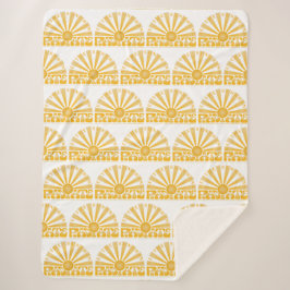 RADIEER ZONNEN  Retro Gold Grafisch Sherpa Deken