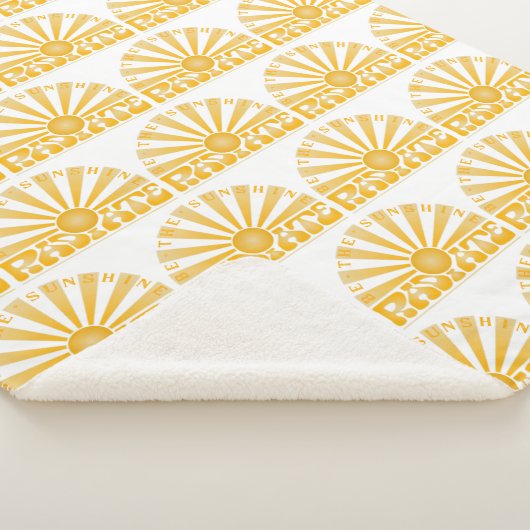 RADIEER ZONNEN  Retro Gold Grafisch Sherpa Deken (3/4)