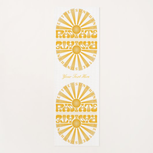 RADIEER ZONNEN Retro Gold Mirror2 Yogamat (Voorkant)