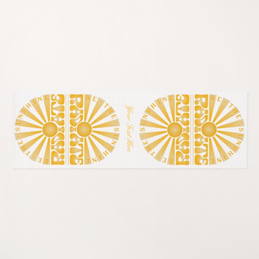 RADIEER ZONNEN Retro Gold Mirror2 Yogamat (Voorkant (horizontaal))